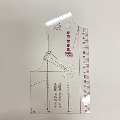 3-Piece Tailor Garment Cloth Sewing Tool Design Ruler Set - French Curve Ruler, Drafting Template 1:1 for Sewing, Measure Dressmaking Pattern