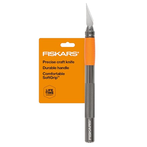 Fiskars 6" Detail Craft Knife, Exacto Hobby Utility Knife, Durable Aluminum