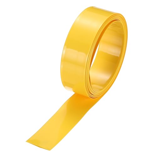 MECCANIXITY Battery Wrap PVC Heat Shrink Tubing 11mm Dia 17mm Flat 8 Feet Yellow Good Insulation for Battery Pack-2.5m - color: Yellow, size: 11mm Dia x 17mm W x 2.5m L