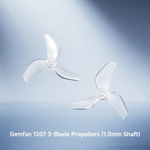 BETAFPV 12pcs Gemfan 1207 3-Blade Propellers with 1.0mm Shaft - Transparent