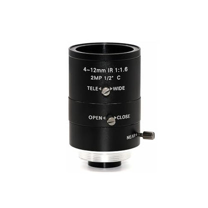 4-12mm Varifocal C-Mount Lens for Raspberry Pi HQ Camera, with C-CS Adapter, Industrial Telephoto Lens - color: 4-12mm