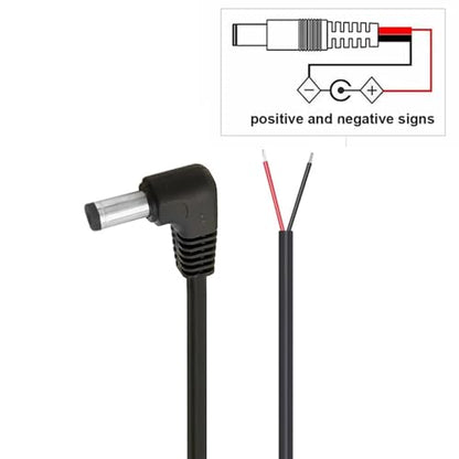 2Pcs 3FT 16AWG DC5.5mm x 2.5mm Right Angle Male Power Pigtails Cable - style: DC5525 Male Right Angle