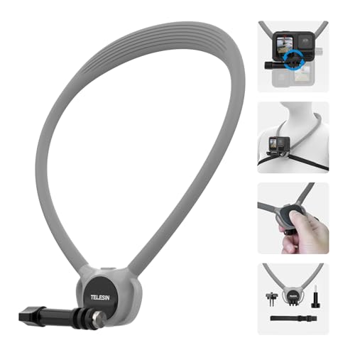 TELESIN Action Camera Neck Mount SE 2.0 with Chest Strap, Gray - style: Neck Mount Se 2.0 Gray