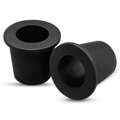 2Pcs Patio Table Umbrella Hole Ring Plug, Silicone Pool Sleeve Stabilizer Cone Wedge, Table Insert for 2-2.5 Inch Hole or 1.5 Inch Adapter (Black)