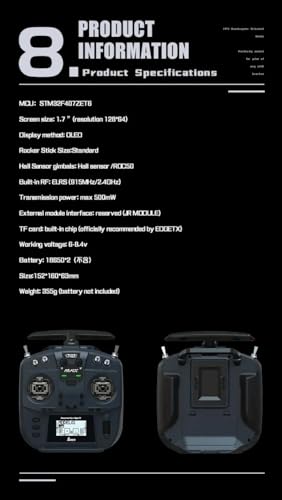 Jumper T12 MAX 2.4G ELRS Hall Gimbals Transmitter EDGETX Full Function Multi-Module Radio Remote Controller for RC FPV Drone (T12 MAX Hall 2.4G)