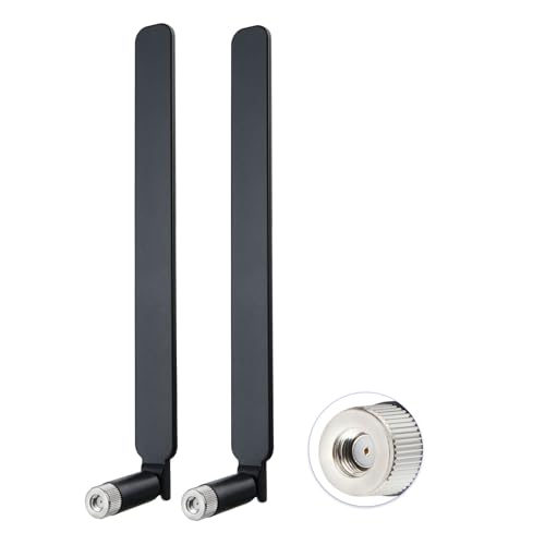 Superbat High Gain 12dBi Dual Band WiFi Antenna 2.4GHz/5GHz 5.8GHz Omnidirectional RP-SMA for Router, Wireless Access Point, Security Cameras (2 Pack) - color: black