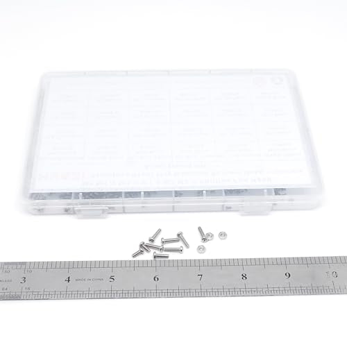 1080PCS M1-M2.5 304 SS Phillips Pan Head Tiny Machine Screws Nuts Kit - size: M1/M1.2/M1.4/M1.6/M2/M2.5