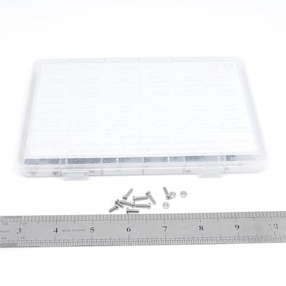 1080PCS M1-M2.5 304 SS Phillips Pan Head Tiny Machine Screws Nuts Kit - size: M1/M1.2/M1.4/M1.6/M2/M2.5