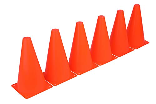 9 Inch Plastic Training Traffic Cones, Sport Cones, Set of 10/12/24 - color: 10 Pack Orange