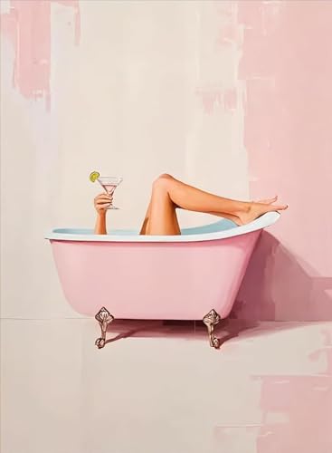 DAZZLEDOTS Diamond Art Kits, Funny Pink Bathroom Diamond Painting - color: DT099
