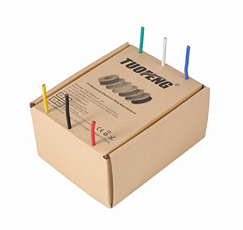 TUOFENG 16AWG Silicone Electrical Wire, 6 Colors 20ft Each Spool - size: 16 AWG Stranded 6 Colors 20 ft