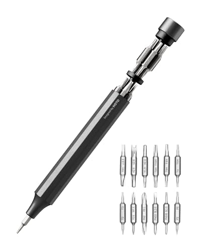 HOTO 24 in 1 Mini Screwdriver Set, Eyeglass Repair Kit, Slate Grey - color: Slate Grey