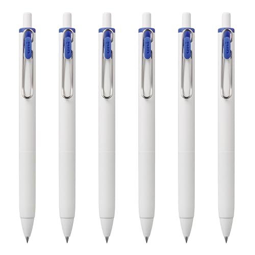 Uni-Ball one Retractable Gel Pens, Micro Point (0.5mm),Blue Ink, 6 Pens - color: Blue, style: Micro