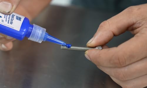 Permatex The Right Stuff Rapid Cure Blue Threadlocker 24251, Works on Oily & Dirty Fasteners, Automotive, Industrial & Hardware Use, Sets in 15m Cures in 4h, 10 ml - size: 10 ml, style: Automotive Threadlocker