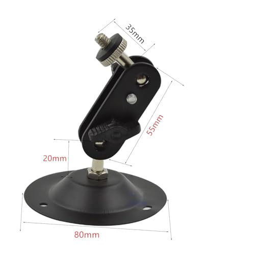 2 Pcs Wall Mount Round Base Flexible Bracket Stand for CCTV Camera Camcorder Universal Adjustment Monitoring Bracket (blackbracket) - size: (301)blackbracket