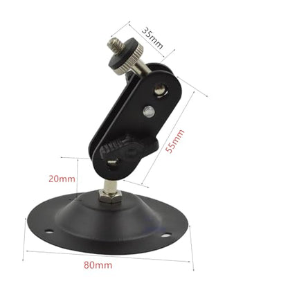 2 Pcs Wall Mount Round Base Flexible Bracket Stand for CCTV Camera Camcorder Universal Adjustment Monitoring Bracket (blackbracket) - size: (301)blackbracket