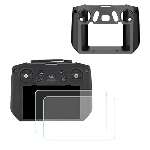 DJI RC Pro Silicone Protective Cover+HD Screen Tempered Films for DJI Mini 3 Pro/Mavic 3 Pro/Mavic 3 Cine/DJI Air 2s DJI RC Pro Controller Protective Case(Black)