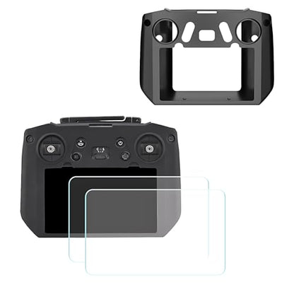 DJI RC Pro Silicone Protective Cover+HD Screen Tempered Films for DJI Mini 3 Pro/Mavic 3 Pro/Mavic 3 Cine/DJI Air 2s DJI RC Pro Controller Protective Case(Black)