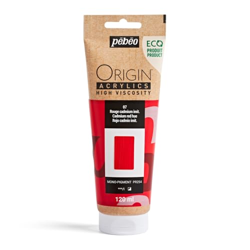 PEBEO Origin Acrylics 120ml Matte Acrylic Paint, Cadmium Red Hue - color: Cadmium Red Hue