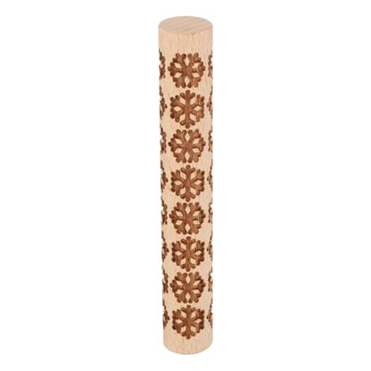 HARFINGTON Wood Clay Roller 4" Snowflake Pattern Rolling Pins Wood Rollers Pottery Tools Wood Grain Texture Rollers for Clay Baking Dough Playdough DIY - style: Snowflake