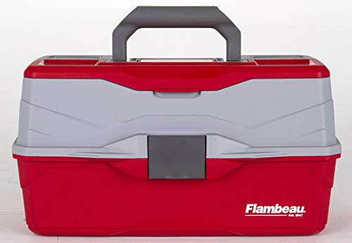 Flambeau Outdoors 6383 3-Tray Tackle Box, 32 Compartments, Red and Gray - color: Red/Gray