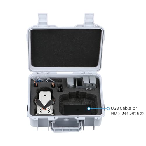 Explosion-Proof Hard-Shell Carrying Case for DJI Lito X1 and Lito 1 Anti-compression Waterproof Anti-scratch Shockproof Impact-resistant ABS Storage Box with Shock-absorbing Lining and Shoulder Strap (White) - color: White