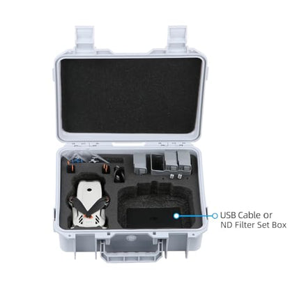 Explosion-Proof Hard-Shell Carrying Case for DJI Lito X1 and Lito 1 Anti-compression Waterproof Anti-scratch Shockproof Impact-resistant ABS Storage Box with Shock-absorbing Lining and Shoulder Strap (White) - color: White