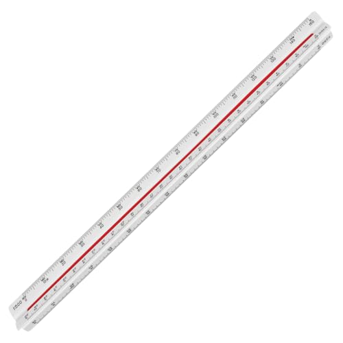 STAEDTLER Architectural Triangular Scale, 12in Scale Ruler with 6 Different Scales, Color-Coded Grooves, Die-Engraved Graduations (Pack of 2) - size: 12 Inch Pack of 2