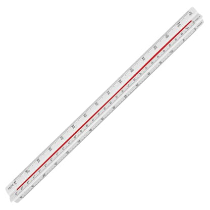 STAEDTLER Architectural Triangular Scale, 12in Scale Ruler with 6 Different Scales, Color-Coded Grooves, Die-Engraved Graduations (Pack of 2) - size: 12 Inch Pack of 2