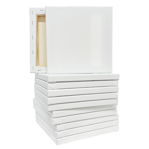 Artist's Loft 12 Count 8” x 8” Super Value Canvas Necessities - Acid Free Cotton Canvas for Paint, Acrylic, & Oils - 1 Pack