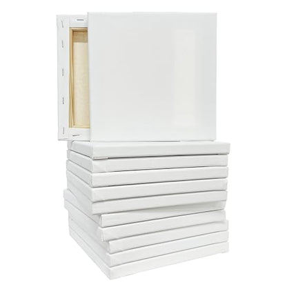 Artist's Loft 12 Count 8” x 8” Super Value Canvas Necessities - Acid Free Cotton Canvas for Paint, Acrylic, & Oils - 1 Pack