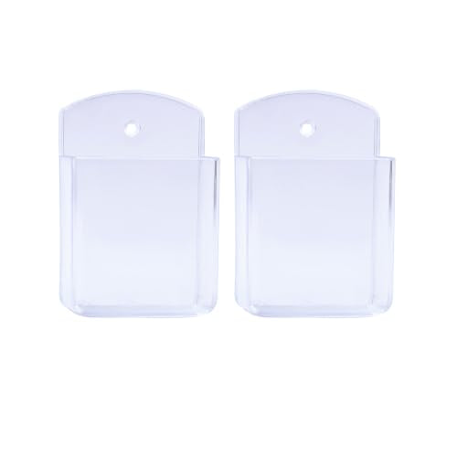 Septe 2Pcs Remote Control Holders Wall Mount, Self Adhesive TV Controller Holder, Wall Pen Holder Storage Box for Home Office (Clear) - color: Clear,2pcs