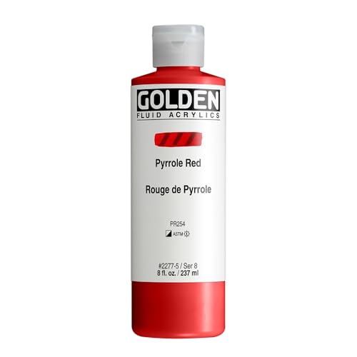 GOLDEN Fluid Acrylics, Pyrrole Red, 8 fl. oz. Bottle