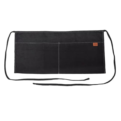 2 Pocket Canvas Work Waist Apron Unisex Tool Utility Apron Tool Belt Woodworkers Artists - color: Bk