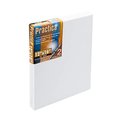 Bob Ross Master Artist Oil Paint Set Bundle with Aluminum Table Easel & 2-Pack 12x16 Stretched Canvas for Painting (3 Items)
