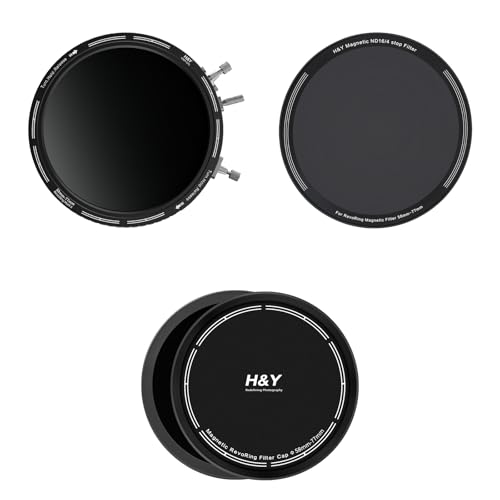 H&Y RevoRing Mark II 58-77mm Variable ND/CPL Filter, ND16 Long Exposure Kit | Adaptive-Size 58-77mm Variable ND3-1000 & CPL 3-in-1 Lens Filter, Magnetic ND16 Neutral Density & Cap - color: Long Exposure ND16 Kit, size: 58-77mm
