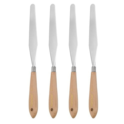 HARFINGTON 4pcs 18# Painting Palette Knife Pointy Stainless Steel