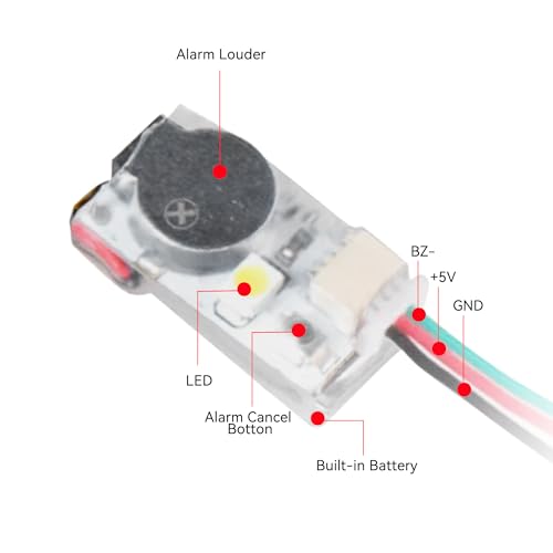 SpeedyBee FPV Drone Buzzer, Alarm Beeper with Internal Battery Beacon LED 110dB Alarm for F405 F7 Flight Controller GPS Tracker FPV Drone Airplane