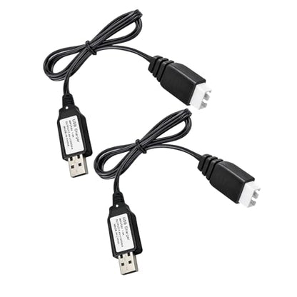 2-Pack USB Charger Cable for 7.4V 2S LiPo Battery XH-3P Plug RC Car