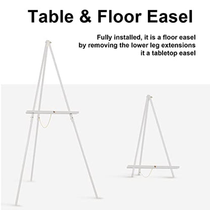 Falling in Art 65" A-Frame Wooden Tripod Easel Stand (White) - color: White-1 Pack