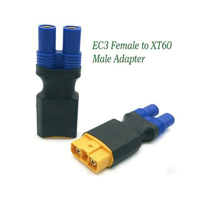 4pcs XT60 Male to EC3 Female Connectors - No Wires Adapter for RC LiPo Batteries and Chargers