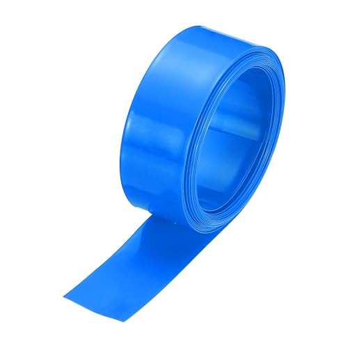 MECCANIXITY Battery Wrap PVC Heat Shrink Tubing 11mm Dia 17mm Flat 8 Feet Blue Good Insulation for Battery Pack-2.5m - color: Blue, size: 11mm Dia x 17mm W x 2.5m L