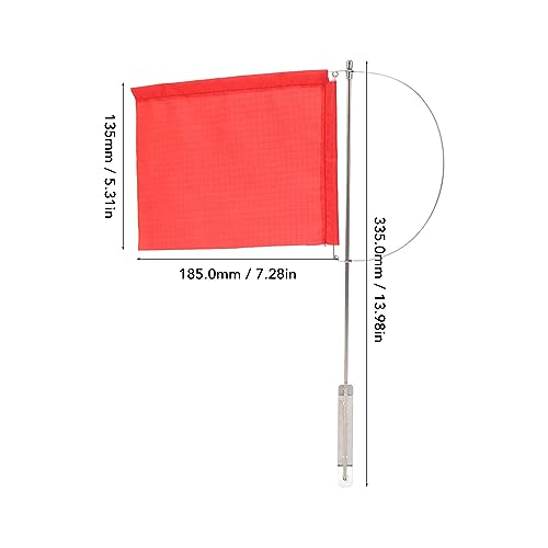 Ejoyous Wind Indicator Flag, Marine Wind Flag with Stainless Steel Mast, Triangular, Red, for Sailboat Yacht Dinghy - size: 185*135mm(7972SM)