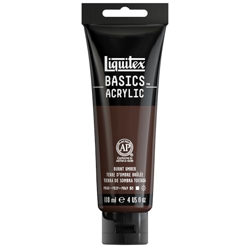 Liquitex BASICS Acrylic Paint, 4-oz Tube, Burnt Umber - color: Burnt Umber, size: 4 Fl Oz (Pack of 1)