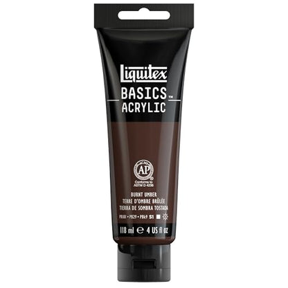 Liquitex BASICS Acrylic Paint, 4-oz Tube, Burnt Umber - color: Burnt Umber, size: 4 Fl Oz (Pack of 1)