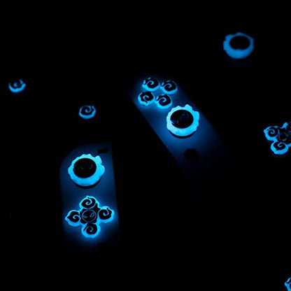 Cross D-Pad Button Caps Luminous Silicone Thumb Grips Set, ABXY Buttons Sticker Joystick Cover Caps Compatible with Nintendo Switch/OLED Controller (Gastly)