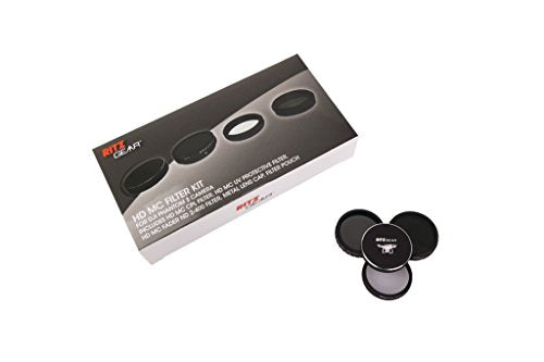 Ritz Gear™ HD MC Filter Kit for DJI Phantom 3 Professional & Adavnced Drone Camera - Includes CPL, UV, Fader ND, Metal Lens Cap, Pouch