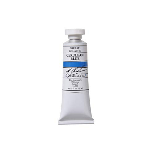 M. Graham 1/2-Ounce Tube Gouache Paint, Cerulean Blue - color: Cerulean Blue, size: 0.5 Fl Oz (Pack of 1)