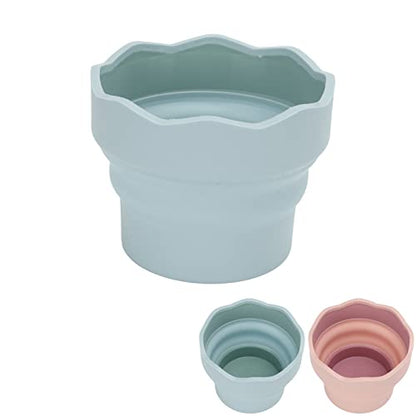 Tiiyee Paint Brush Basin, Collapsible Paint Brush Washer Silicone Bucket