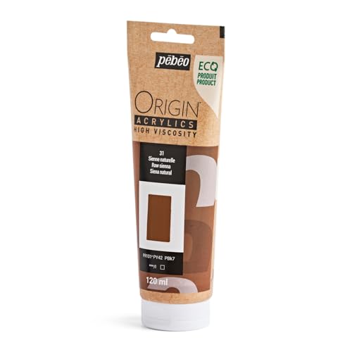 PEBEO Origin Acrylics 120ml Matte Acrylic Paint, Raw Sienna - color: Raw Sienna